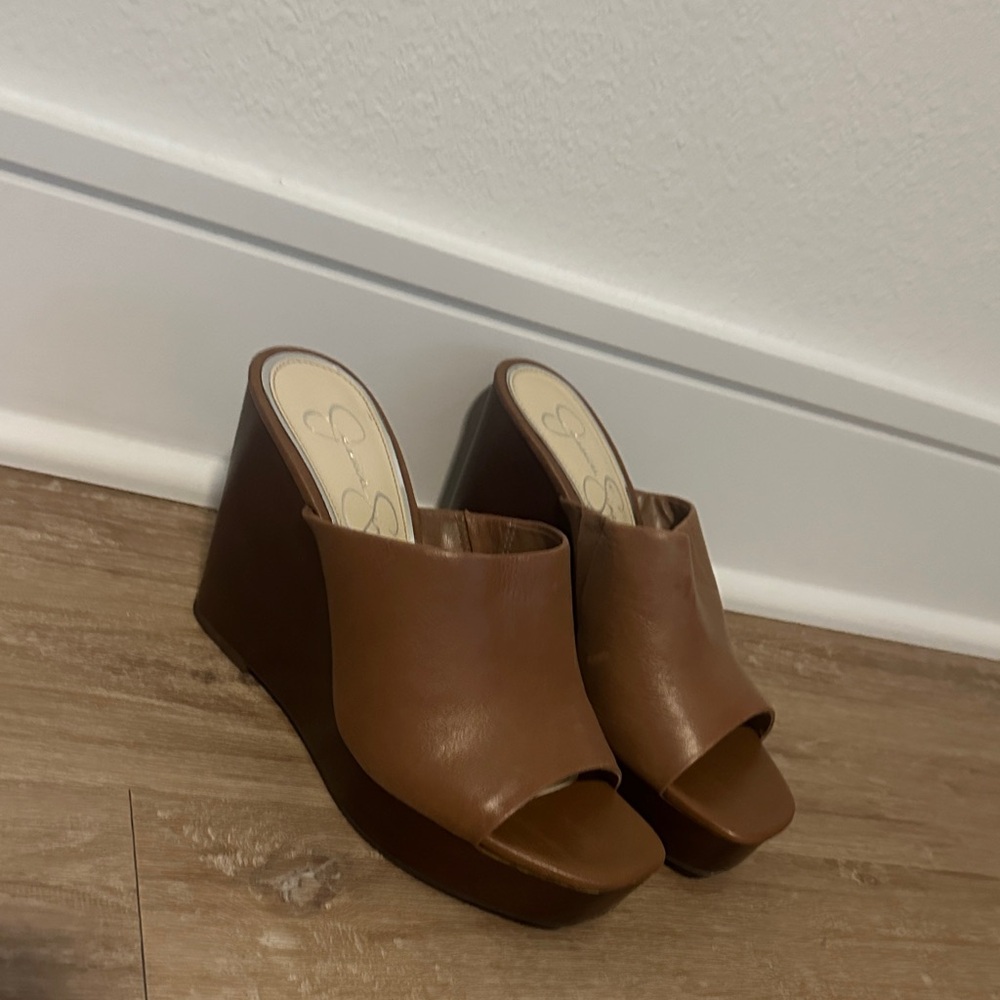 Jessica Simpson Tan Wedge Sandals